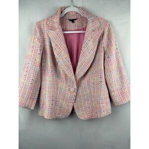 S & D Womens Medium Multicolor Tweed Blazer Jacket